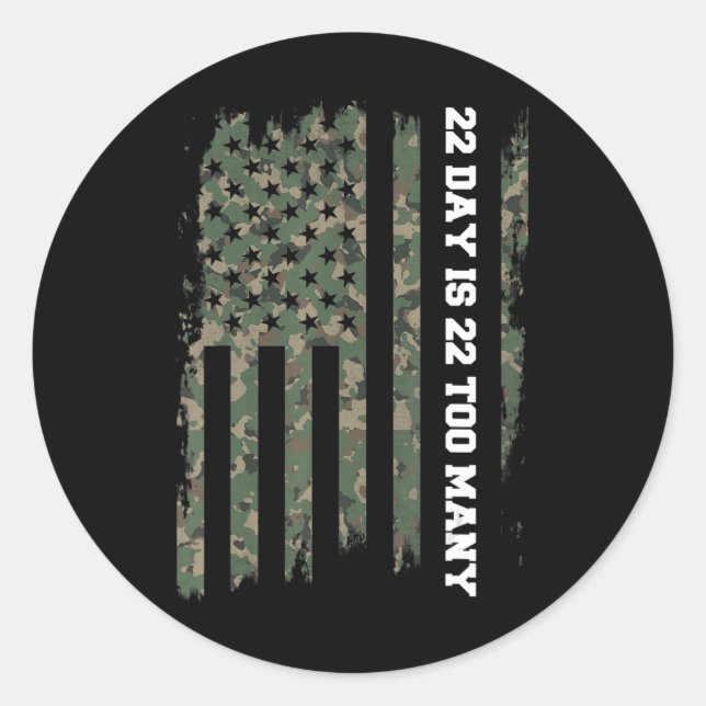 Sticker Rond 22 Un Vétéran Vit La Matière L'Armée Suicide (Devant)