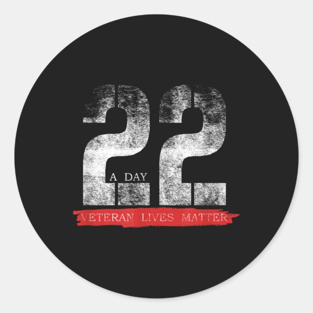 Sticker Rond 22 Un Vétéran Vit Sensibiliser Au Suicide (Devant)