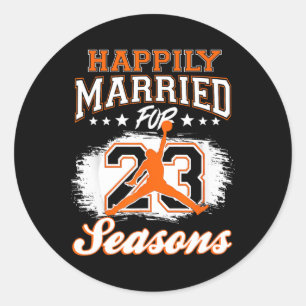 Sticker Rond 23 Anniversaire du Mariage Bysketbyll Married Co