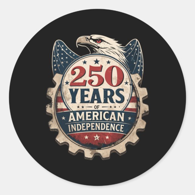 Sticker Rond 250 Anniversaire de l'Amérique - 250e Indépendance (Devant)
