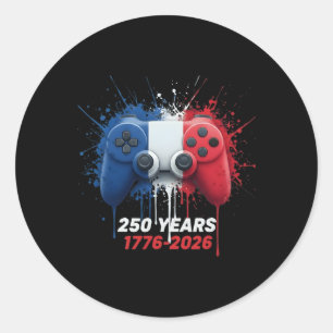 Sticker Rond 250 Ans 1776-2026 250e Anniversaire Jeux Joueur Vi