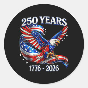 Sticker Rond 250 ans Américain 1776 2026 250e anniversaire USA