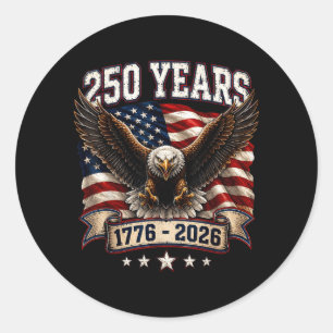 Sticker Rond 250 Ans Anniversaire Américain 1776 2026