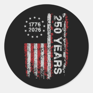 Sticker Rond 250 Ans d'Amérique Anniversaire 250e Indépendance