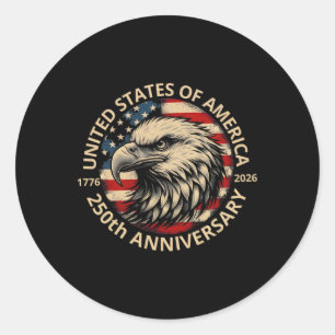 Sticker Rond 250 ans d'anniversaire de l'Amérique 250e Indépend