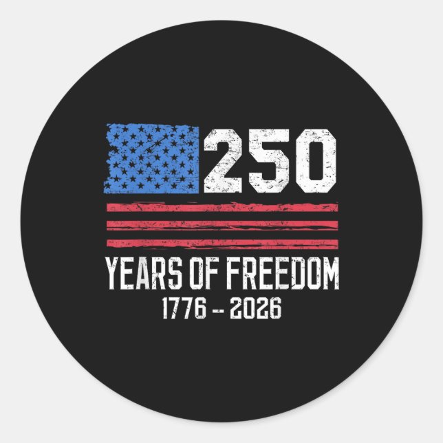 Sticker Rond 250 Ans De Liberté 250E Anniversaire Amérique Drap (Devant)