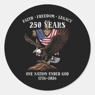 Sticker Rond 250 Ans Foi Liberté Héritage Aigle 250e Anniversai