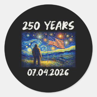 Sticker Rond 250 ans nuit étoilée Bigfoot 4 juillet 2026