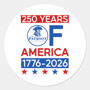 Sticker Rond 250 ans Révolution américaine Semiquincentenni
