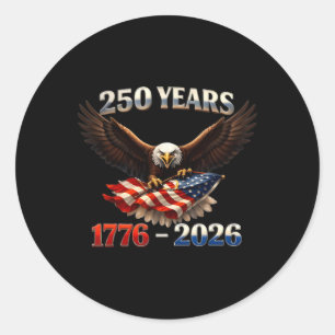 Sticker Rond 250e anniversaire aigle patriotique américain 250e