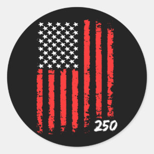 Sticker Rond 250e anniversaire du drapeau noir Aamerica Aameric