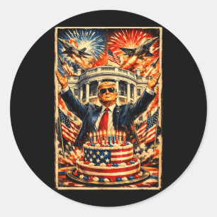 Sticker Rond 250e anniversaire États-Unis Amérique 4 juillet