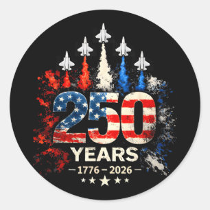 Sticker Rond 250e anniversaire États-Unis patriotique 250 ans a