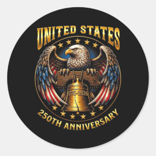 Sticker Rond 250e anniversaire Jour de l'indépendance 1776 2026