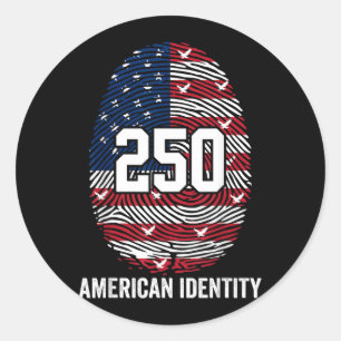Sticker Rond 250e anniversaire USA 1776-2026 Patriotique Améric