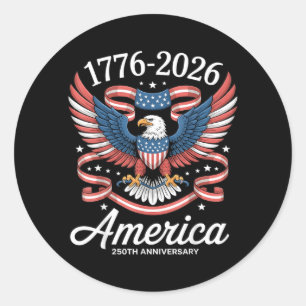 Sticker Rond 250e anniversaire USA aigle patriotique 250e 4