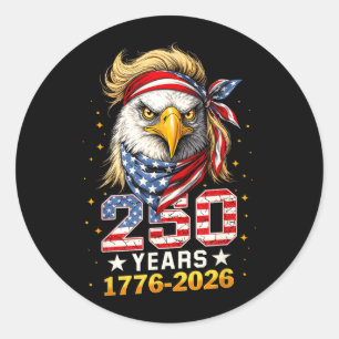 Sticker Rond 250e anniversaire USA aigle patriotique 250e 4