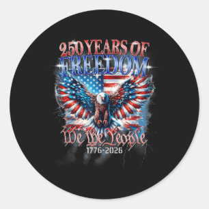 Sticker Rond 250e anniversaire USA aigle patriotique 250e 4e