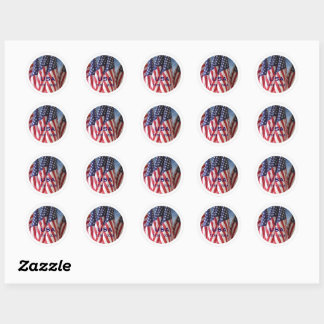 Sticker Rond 250e anniversaire USA Patriotic Flags Premium