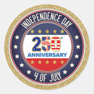 Sticker Rond 250e anniversaire USA patriotique 1776–2026