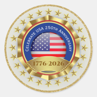Sticker Rond 250e anniversaire USA patriotique | 1776–2026