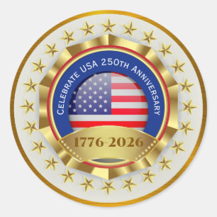 Sticker Rond 250e anniversaire USA patriotique   1776–2026