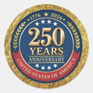Sticker Rond 250e anniversaire USA Patriotique   1776–2026