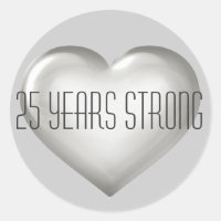 25 ans Fort coeur argenté 25e anniversaire