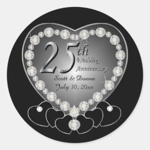 Sticker Rond 25e anniversaire d'argent