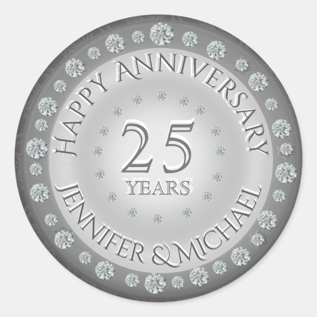 Sticker Rond 25e anniversaire d'argent (Devant)