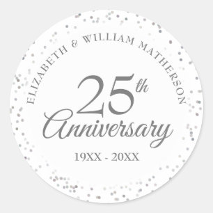 Sticker Rond 25e Anniversaire Silver Stardust