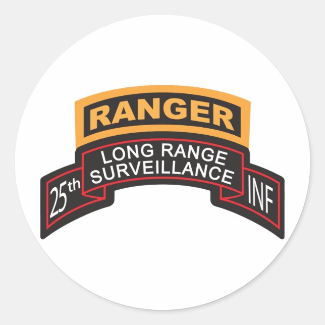 Sticker Rond 25e Division d'infanterie LRS Scroll, onglet Range (Devant)