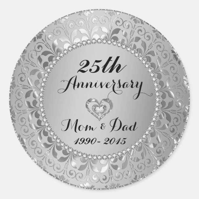 Sticker Rond 25e Wedding Anniversary (Devant)