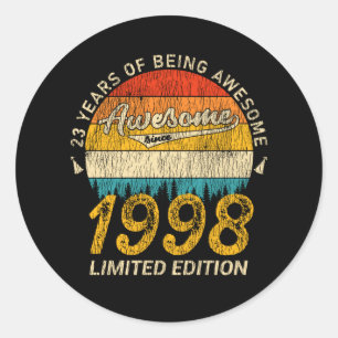 Sticker Rond 27 Ans Anniversaire Retro Awesome 27e anniversaire