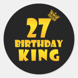 Sticker Rond 27e Birthday Poison pour 27 ans d'alcool