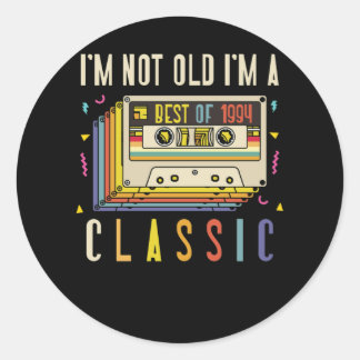 Sticker Rond 28th Birthday Decorations I'm Not Old Best Of 1994
