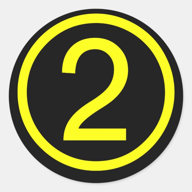 Sticker Rond 2 - numéro deux (Devant)