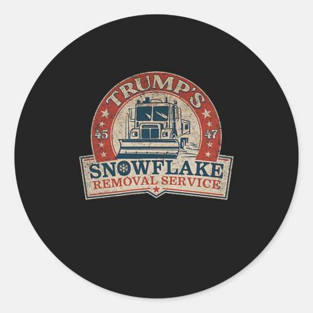 Sticker Rond 2 Side Trump's Snowflake Removal Service Funny Tru (Devant)