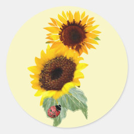 Sticker Rond 2 Tournesols et une bactérie de la Dame :