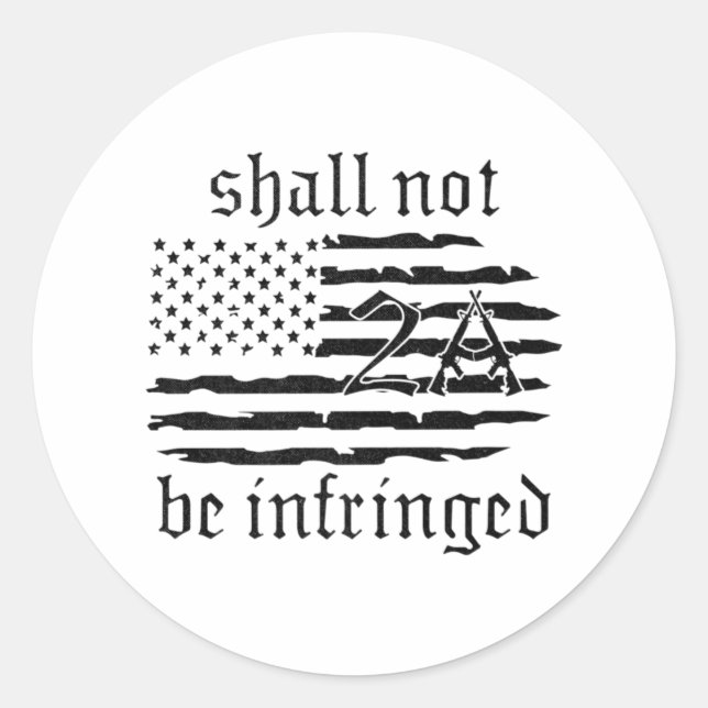 Sticker Rond 2e Amendement - Ne doit pas être violé - 2A (Devant)