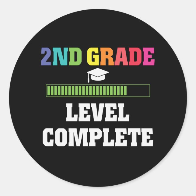 Sticker Rond 2e année Enfants complets Retour à l'école Gamer (Devant)