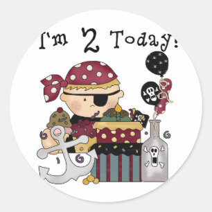 Sticker Rond 2e anniversaire Pirate Tshirts et cadeaux