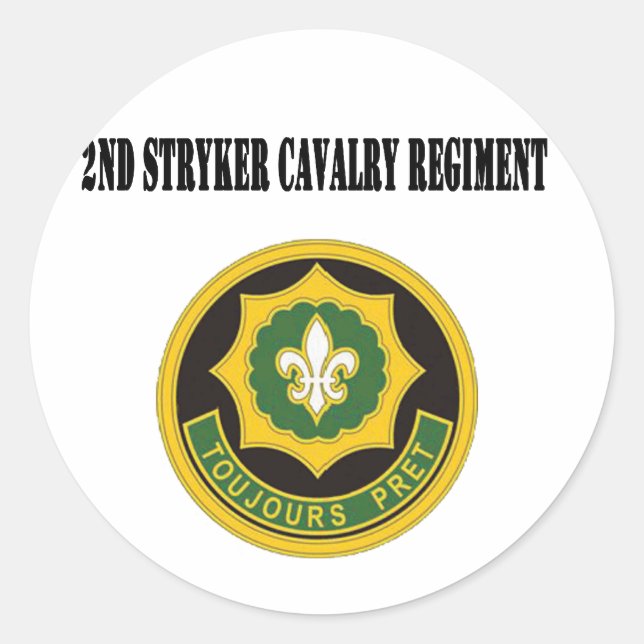 Sticker Rond 2e régiment de cavalerie Stryker (Devant)
