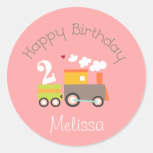 Sticker Rond 2ème Hauts de forme de petit gâteau de train de