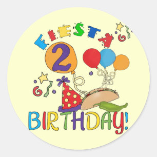 Sticker Rond 2èmes T-shirts et cadeaux d'anniversaire de fiesta