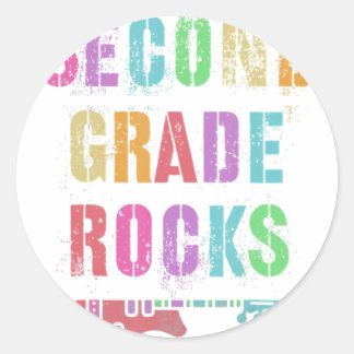 Sticker Rond 2nd GRADE Rocks Student Teacher Team Second Grader