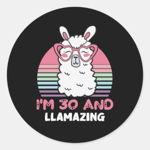 Sticker Rond 30 ans Anniversaire lamazing 30e anniversaire Llam