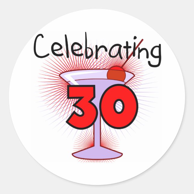 Sticker Rond 30 t-shirts et cadeaux (Devant)