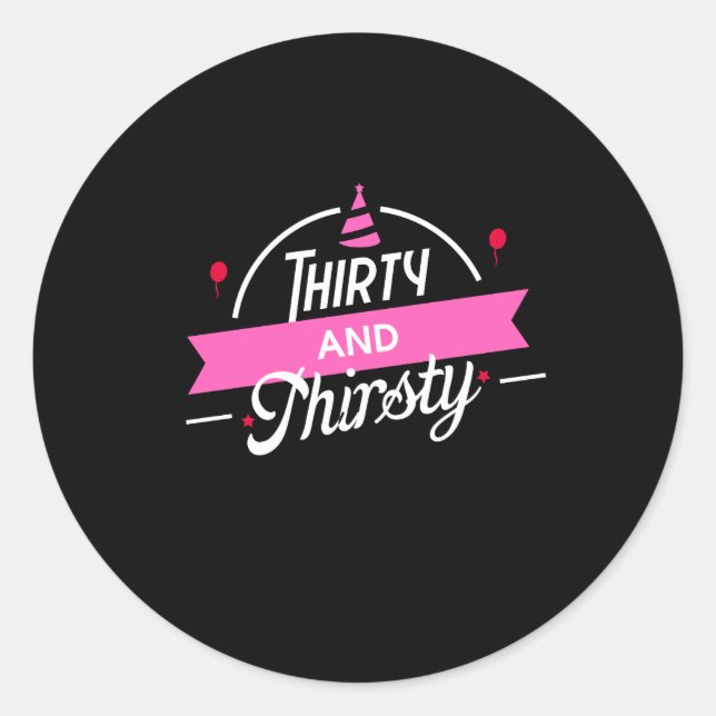 Sticker Rond 30e anniversaire Trente et trente (Devant)
