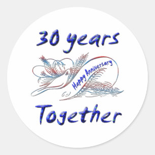 Sticker Rond 30ème. Anniversaire